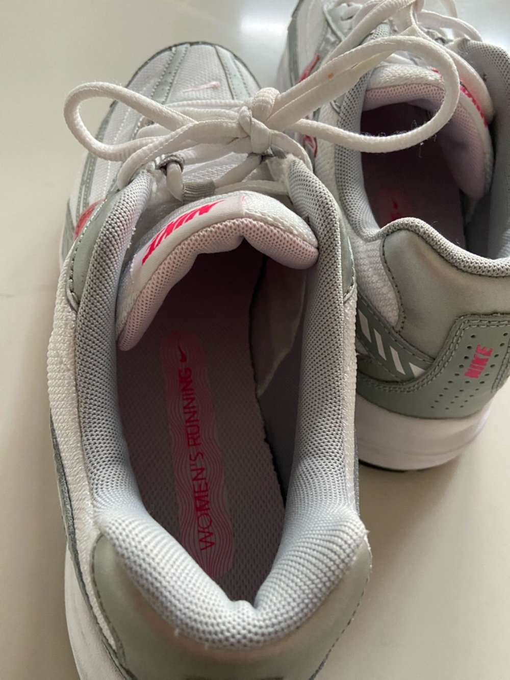 Nike White, Gray & Pink Athletic Sneakers - Picture 10 of 16